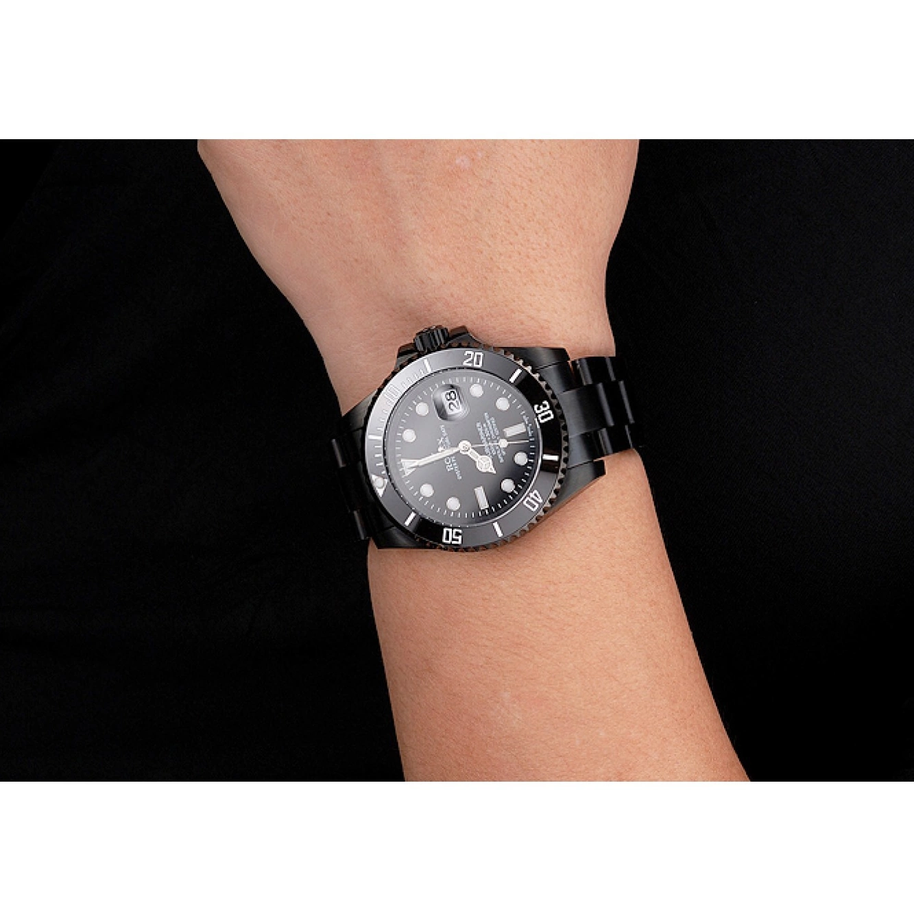 MiroTime 0813 Swiss Rolex Submariner Date Black Dial And Bezel Black PVD Case And Bracelet
